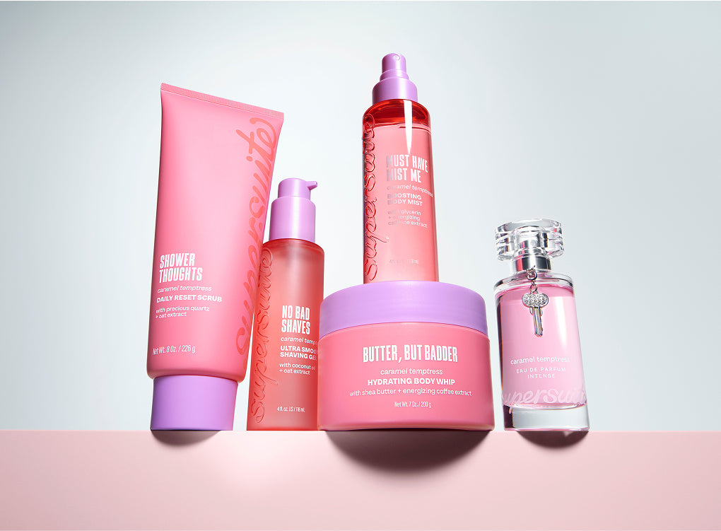 The complete Caramel Temptress Supersuite Bodycare Line